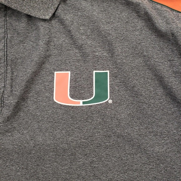 University of Miami Hurricanes Shirt Mens Large Gray Short Sleeve Polo - Picture 4 of 11